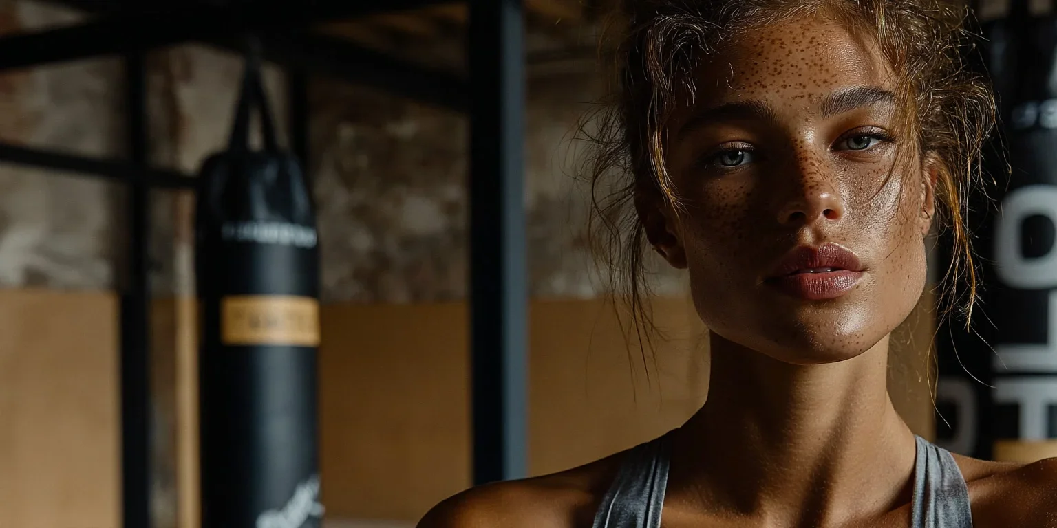 Femme après séance de boxe anglaise au studio 11ème Round, Paris 11e